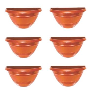 Imagem de Jogo 6 Vasos de Parede Meia Lua de 1 Litro para Jardim Vertical e Hort
