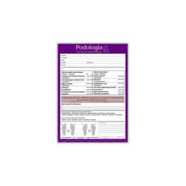Imagem de 2 Ficha Bloco De Anamnese  Checklist Podologia CORES - IMPRESSÕES PAPA