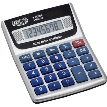 Imagem de Calculadora de Mesa 8 DIG 12,5X9,7X3,1CM Prata - BRW