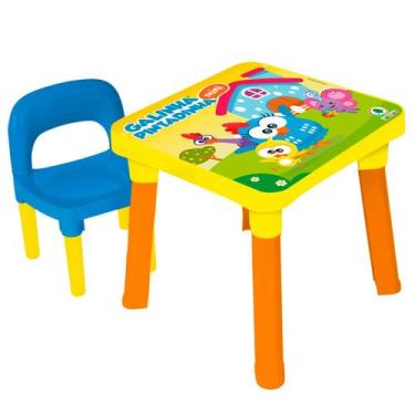 Imagem de Mesa Infantil Colorida Galinha Pintadinha Mesinha Com Cadeira Educativ