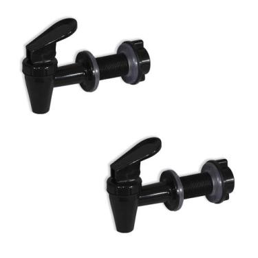 Imagem de Kit 2 Torneira Longa para Filtro Bebedouro e Barrica Preta - Gastrobel