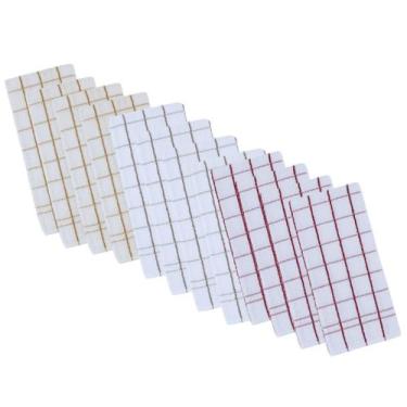 Imagem de Kit 12 panos de prato teka chef premium atoalhado 100% algodão 45 x 70