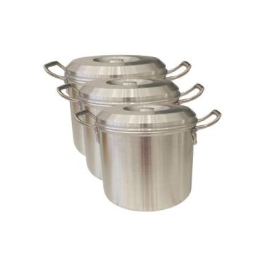 Imagem de Jogo Caldeirão Alumínio Hotel Polido N 18 20 22 - Shopmy