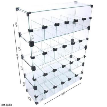 Imagem de Baleiro Expositor Modulado Em Vidro - 0,60 X 0,80 X 0,20 - Balcãonet