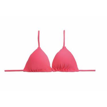 Imagem de Biquíni feminino cortininha rosa neon com bojo parte de cima avulso - 