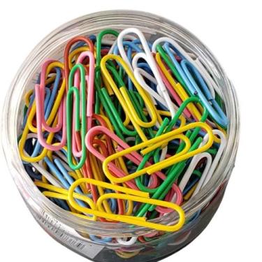 Imagem de Kit 160 Clips Coloridos em metal para Papel 28mm - Moure Jar