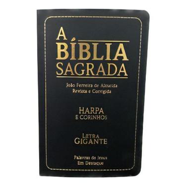 Imagem de Biblia Sagrada Evangélica - Preta - Harpa e Corinh