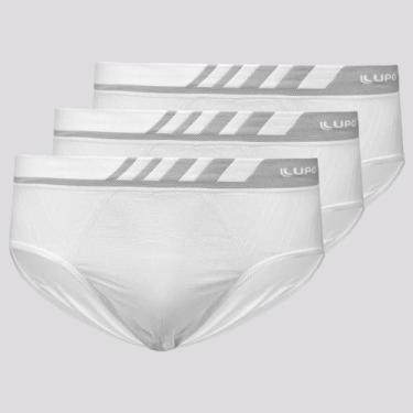 Imagem de Kit 3 Cuecas Slip Lupo Microfibra Sem Costura Branca, GG