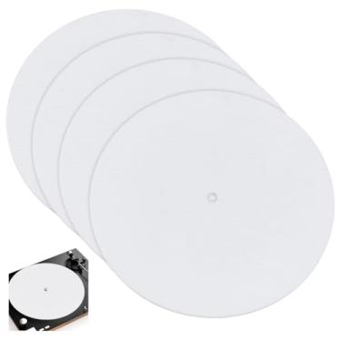 Imagem de NBEADS 4 peças de prato para toca-discos, toca-discos de feltro de 30 cm, tapete de 3 mm, tapete para toca-discos de vinil para toca-discos domésticos, branco