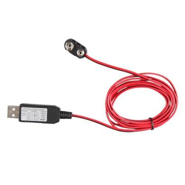 Imagem de KAABEE Conector Eliminador de Bateria USB 200 cm - 9V para 6F22/6LR61 - Cabo de Conexão USB - 78IN