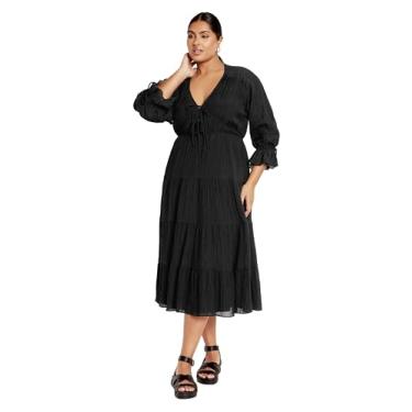 Imagem de City Chic Vestido MIDI JoJo Plus Size em Preto, Preto, 25 Plus Size