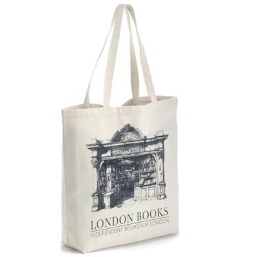 Imagem de Sacola de lona estética reutilizável sacola de compras de supermercado bolsa de ombro bolsa de livro bolsa personalizada, presentes para academia, aniversário, Natal, praia, férias, mulheres,