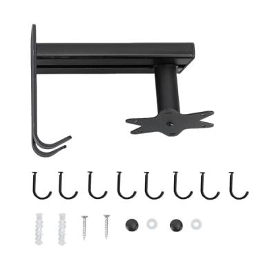 Imagem de Ganchos Giratórios, Suporte de Carga Forte, Cabide de Panelas de Alumínio, Utensílio de Cozinha, Ganchos Giratórios, Ganchos de Suspensão de Parede, para Organizar Potes (BLACK)