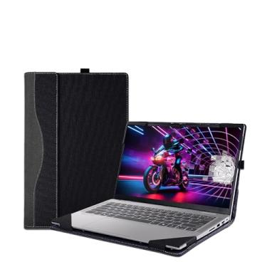 Imagem de Capa para Lenovo Yoga 7 2 em 1 de 35.6 cm - Capa protetora de couro PU para notebook com suporte para caneta (cinza escuro)