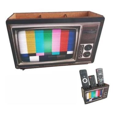 Imagem de Porta Controle Mdf Tv Antiga Retro 3 Controles - modernato