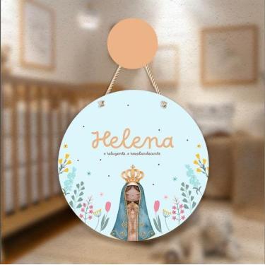 Imagem de Porta maternidade com aplique  Senhora Aparecida - Papais Design, 3D -