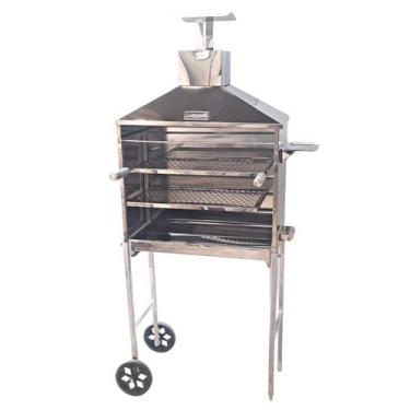 Imagem de Churrasqueira Espetinho Móvel de Inox - Carrinho Churrasco - INOX LAUR