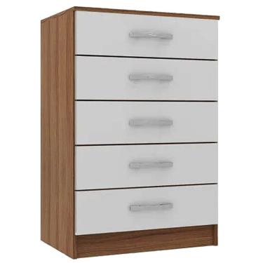 Imagem de Cômoda Saquarema 5 Gavetas Pomba Cor Cinamomo Off White