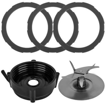 Imagem de Linkidea Lâmina cruzada com 3 juntas de vedação, acessórios de peças de liquidificador com substituição de junta de vedação de 9 cm, compatível com Oster Pro (preto)