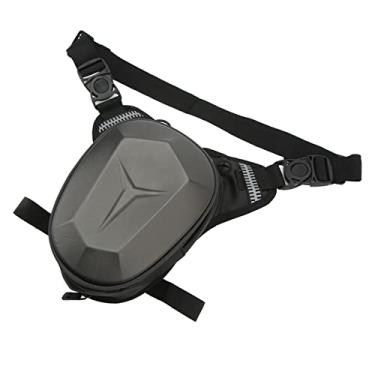 Imagem de Bolsa de perna ajustável para motocicleta, bolsa de coxa multifuncional para uso ao ar livre com faixa refletiva à prova d'água para caminhadas ao ar livre, viagem, pesca (cinza)
