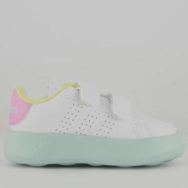 Imagem de Tênis Adidas Advantage CF Infantil Branco e Rosa-Feminino