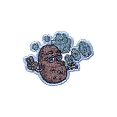 Imagem de LEMEPINZ Remendo para fumar batata assada, meme engraçado tamanho 7,6 cm, remendo de ferro ou costurado, para mochilas, jeans, chapéus, roupas, bordados, adesivos engraçados, presente para adultos