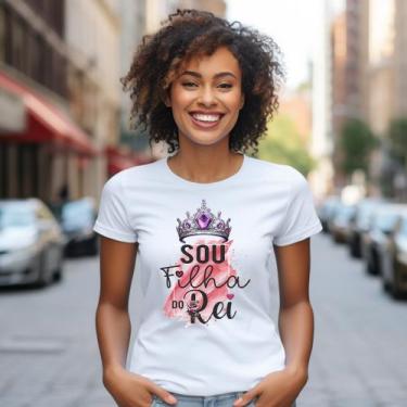 Imagem de Camiseta Feminina T-shirt 100% Algodão Estampas Religiosas Moda Cristã