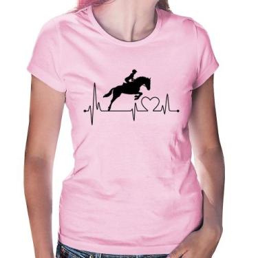 Imagem de Baby Look Hipismo Batimentos Cardíacos - Foca na Moda, Rosa bebê, M