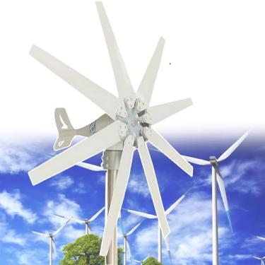 Imagem de Gerador de turbina eólica, 14000 W DC 12 V/24 V/48 V Gerador de turbina eólica, direção do vento ajustável, velocidade do vento inicial de 2 m/s, gerador eólico para uso residencial