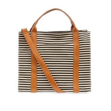 Imagem de Joy Susan Bolsa feminina moderna Toni grande de lona, Listras pretas e brancas, Large