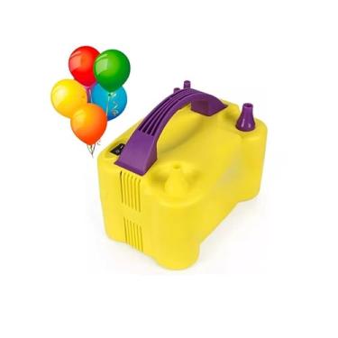 Imagem de Inflador Compressor Eletrico P/Encher Bexiga 2 Bicos(Amarelo,110V)