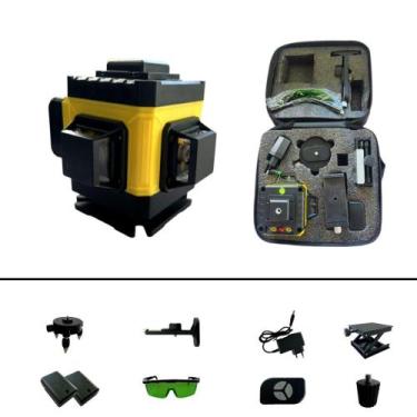 Imagem de Nível A Laser 360 12 Linhas Verde Autonivelante 2 Baterias - Bomvink