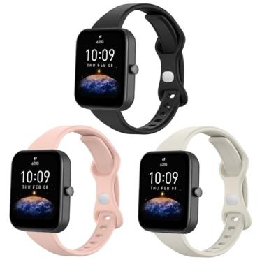 Imagem de Lzwldan Pacote com 3 pulseiras de relógio finas compatíveis com Amazfit GTS/GTS 2/GTS 2e/GTS 2 mini/GTS 3/GTS 4/GTS 4 mini, pulseira de silicone macio de 20 mm para Amazfit Bip/Bip U Pro/Bip 3/Bip 3