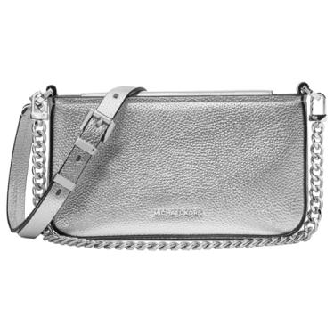 Imagem de Michael Kors Bryant Bolsa transversal conversível pequena, Prata, One Size