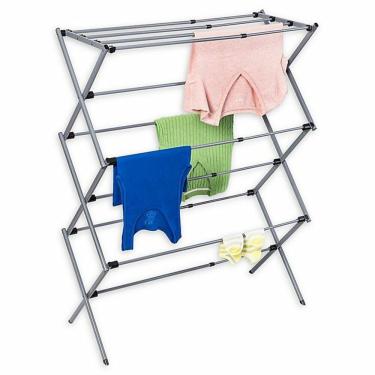 Imagem de Varal De Chao Secador De Roupas Dobravel Telescopico Vertical Extensivel Com 11 Grades Portatil