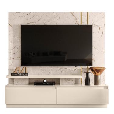 Imagem de Estante Home Theater New Apolo para TV até 75 - Madetec Calacata/Off White