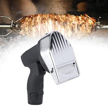 Imagem de Máquina de corte de carne, churrasqueira elétrica, faca automática para doner kebab, máquina de cortar kebab elétrica com 2 lâminas para cortar cortador de kebab turco, cortador de kebab, com cabo
