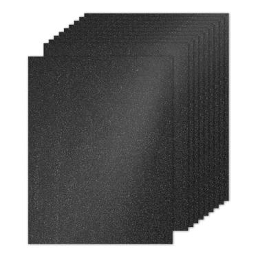 Imagem de PATIKIL 10 folhas de papel cartolina com glitter preto, 21,6 x 28 cm, 250 g/m², papel quadrado brilhante, para artesanato, cartões, projetos de arte faça-você-mesmo, festas de casamento