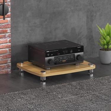 Imagem de Gabinete De áudio Hifi De 1/2/3/4 Camadas Dispositivos De Streaming Rack De áudio Do Gabinete Com Pés De Absorção De Choque - Componentes De áudio E Vídeo, Wood color, 60 * 48 * 10cm(1Tier)
