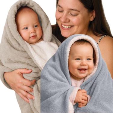 Imagem de Cobertor Manta para Bebê Kit 2 Unidades Soft Sherpa Edredom Dupla Face