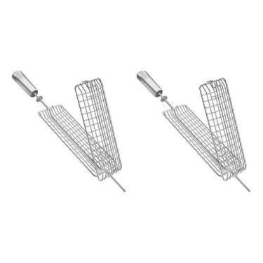 Imagem de Kit 2 Espeto Grelha Giratória Gira Grill - infinity grill