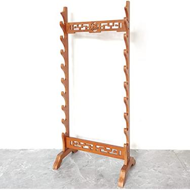 Imagem de Suporte de espada prateleira de armazenamento de espadas de pé de várias camadas, suporte para armas de espada, suporte para espadas e katanas, prateleiras para armas de 5/6/8/9/10 andares, cabide de