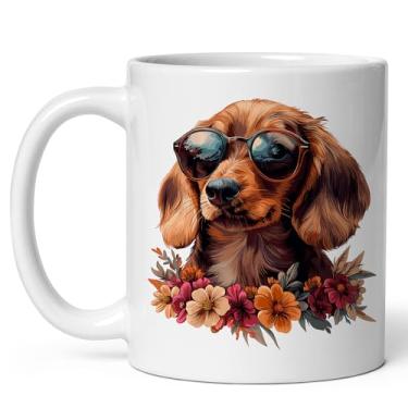 Imagem de No Thorns Media Caneca Dachshund para mulheres e homens canecas de cerâmica xícara de chá e café com alça branca fofa - 325 ml novidade engraçada bom design gráfico impressão para cozinha ID44994
