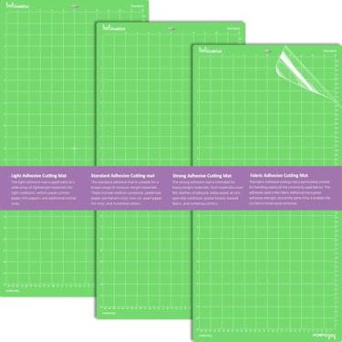 Imagem de Tapetes de corte para Cricut: Tapete de corte de substituição adesivo variado para Cricut Maker 3: Maker: Explore 3: Air 2: Design de proteção ocular de bolinhas de ar (verde - 3mats, 30 x 61 cm)