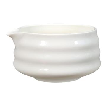 Imagem de Ioensy Cerâmica Matcha Bowl Tableware Tradicional para mexer versátil utensílio portátil fazer chá com estoque de derramamento, Branco