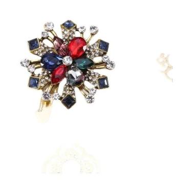 Imagem de Broche de Strass e Pérolas Barrocas Luxuoso para Vestido de Festa e Ca