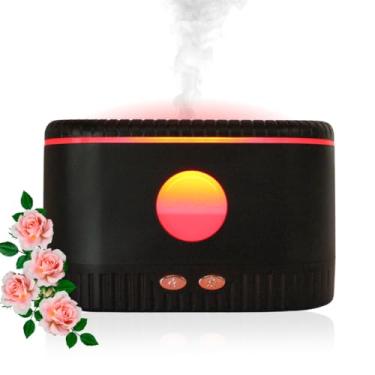 Imagem de Umidificador de Ar USB com Luminária LED, 200ml, Design Fogueira, Bivolt, 16,8 x 10,5 x 8 cm, Preto