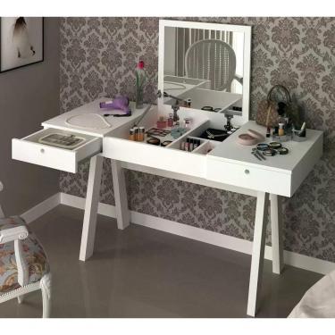 Imagem de Penteadeira Escrivaninha Com Espelho Pe2002 Branca Branca