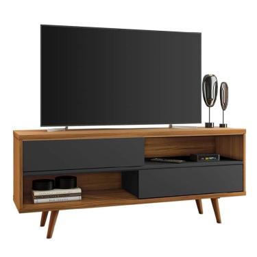 Imagem de Rack Bancada Para Tv Até 50 Polegadas Nt1180 Notável Preto / Freijó Trend Preto