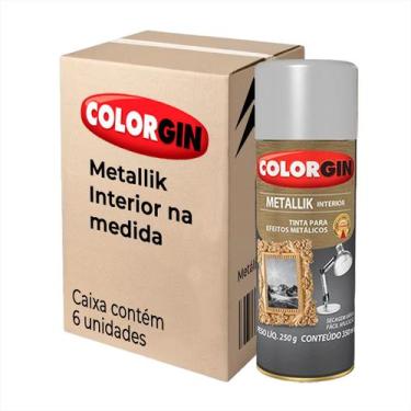 Imagem de Tinta Spray Colorgin Efeito Metálico E Brilhante 350ml Kit 6, Prata